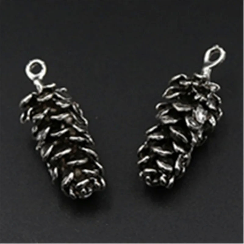 2 шт посеребренные кулоны Pinecone ретро ожерелье серьги DIY металлические ювелирные