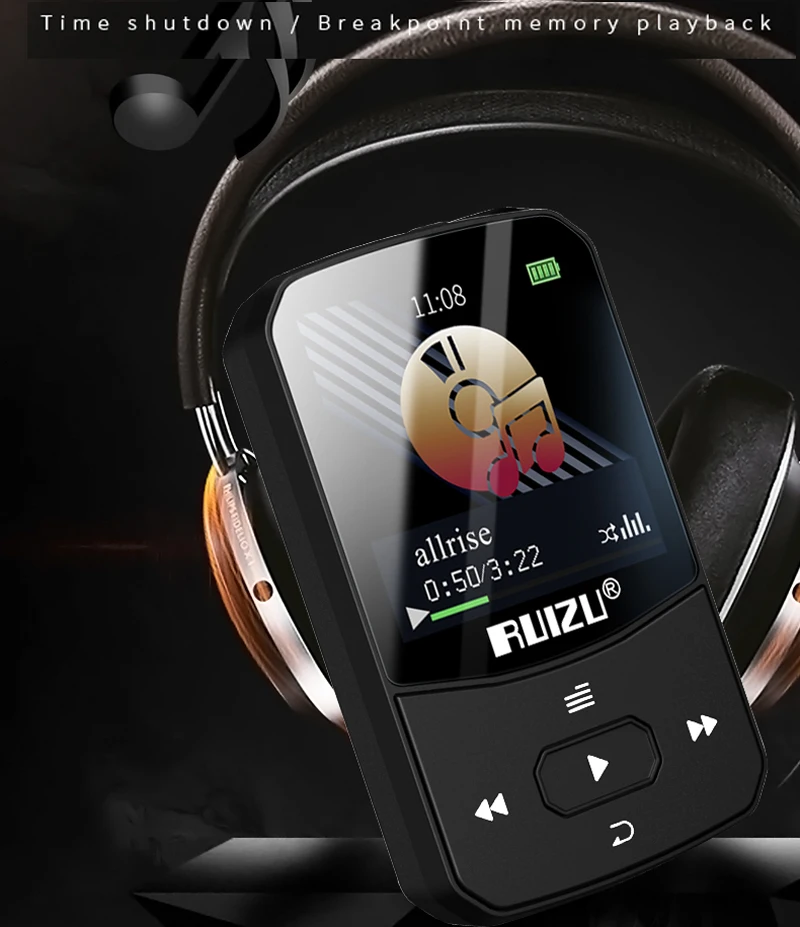 Новое поступление оригинальный спортивный MP3 плеер RUIZU X52 с Bluetooth 8 ГБ мини клипса