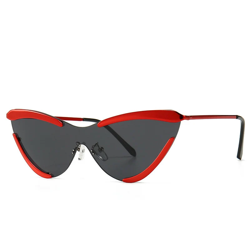 Кошачий глаз солнцезащитные очки женские роскошные брендовые дизайнерские бабочки половина рамки уникальные сплав очки Мужские Женские винтажные очки UV400 - Цвет линз: 6