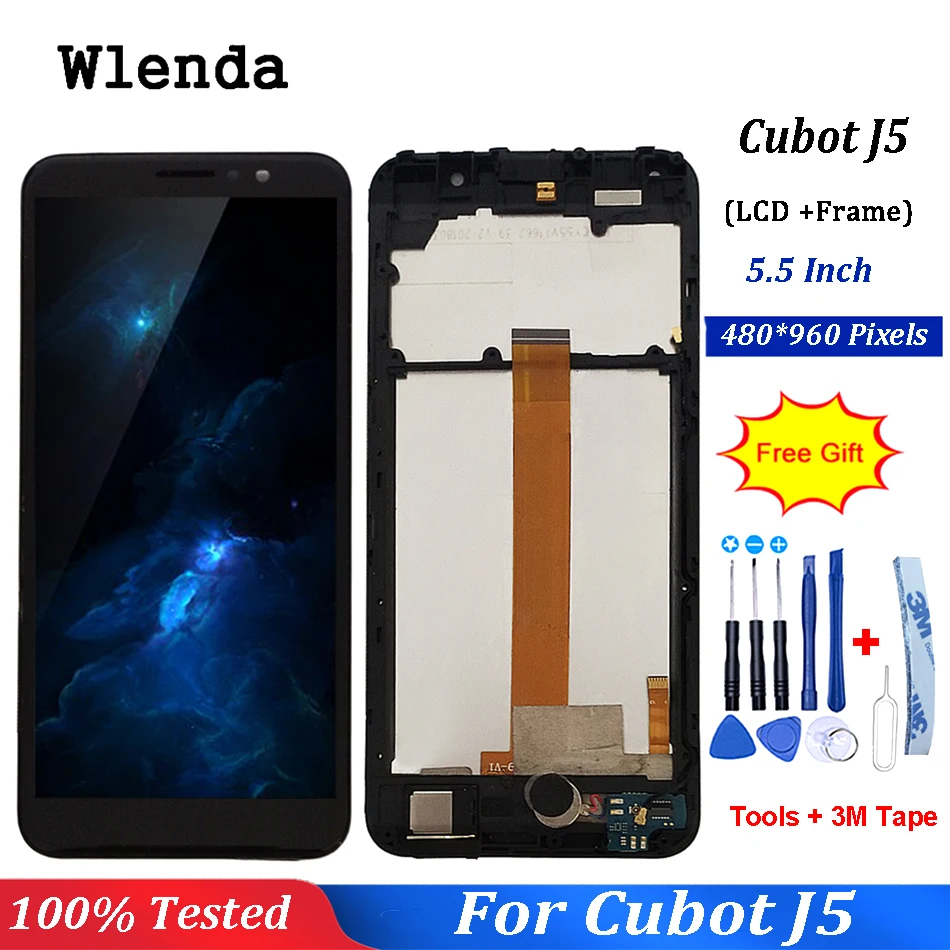 

For CUBOT J5 LCD Display+Touch Screen Digitizer + Frame Assembly 100% Original New LCD+Touch Digitizer for Cubot J5+Free Tools