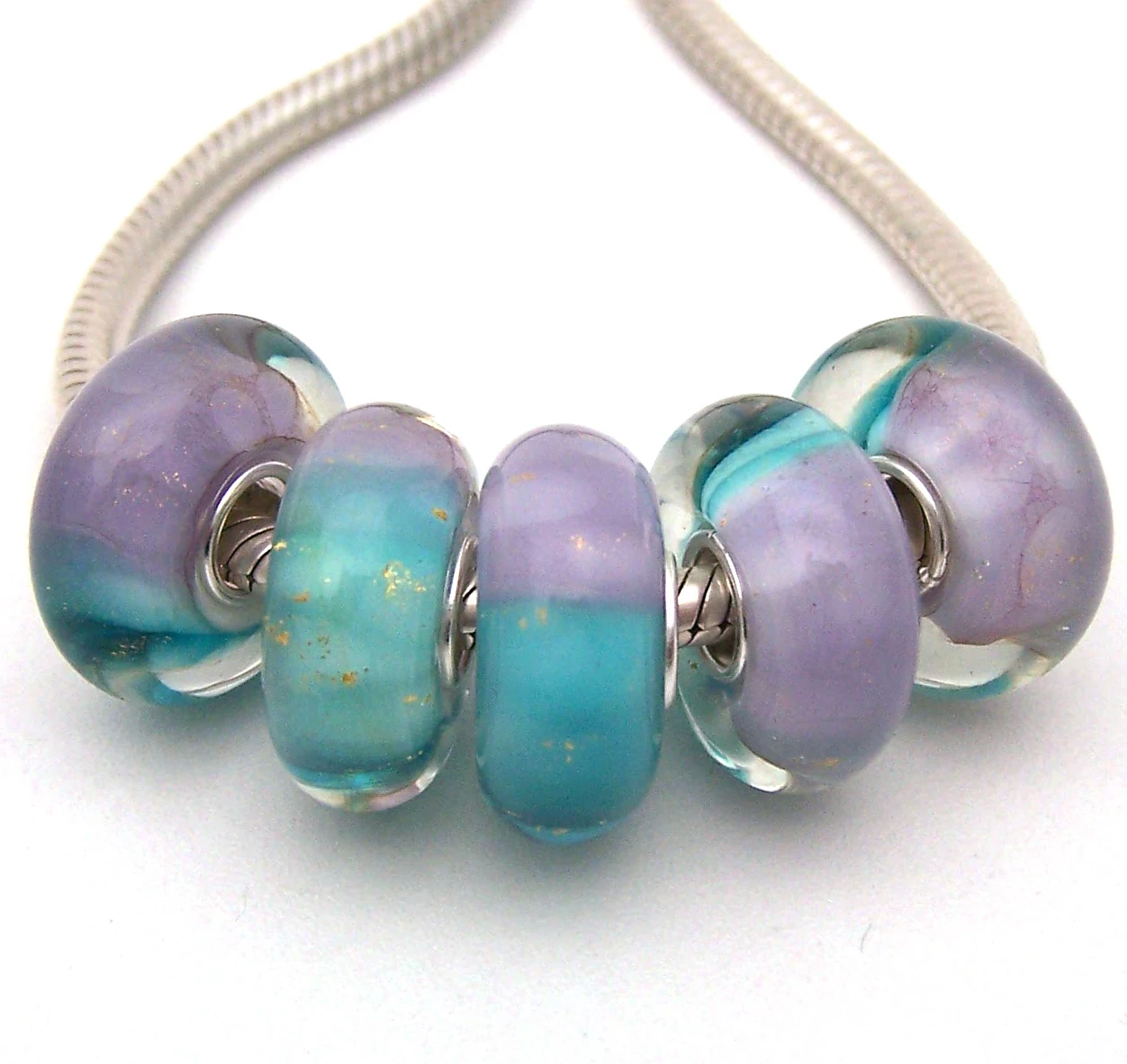 

JGWGT 1591 5X 100% Authenticity S925 Sterling Silver Beads Murano Glass beads Fit European Charms Bracelet diy jewelry Lampwork