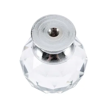 1 Pcs 30mm Crystal Ball Drawer Handle With Screws Glass Door Knobs Cabinet Furniture Kitchen Door Accessories
