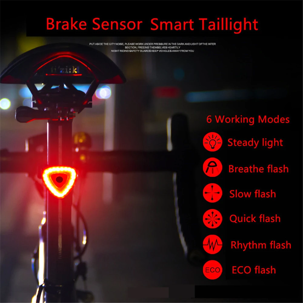 JLETOLI, умный индукционный светильник Biike, зарядка через usb, велосипедный задний светильник, водонепроницаемый тормозной светильник, аксессуары для горного велосипеда