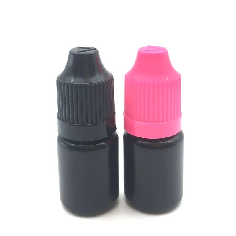 

200pcs 5cc Empty Needle Vial Black PE Easy Squeeze Plastic Dropper Bottle With Childproof Cap E Liquid 5ml Jar