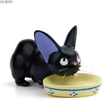 

Kiki's Delivery Service Cat with Bowl Action Figure Printed Resin Crafts Cartoon Heart Shape Flower Pot Succulents Plants Decor
