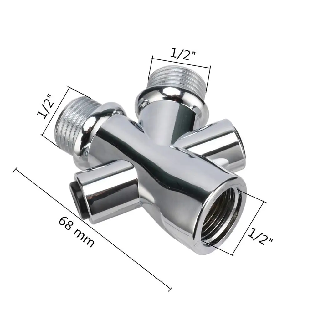 Shower Head Water Splitter Water Separator Adapter 1/2" Male Outlet Female Inlet 3 Way Plastic Diverter Bathroom Fittings 1 Pc shower head,handheld shower head
