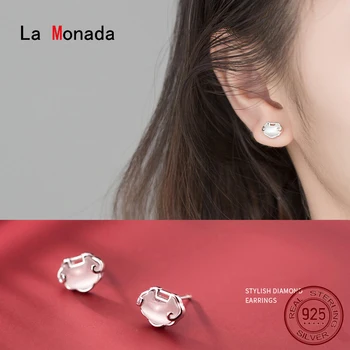

La Monada Stud Earrings For Women Silver 925 Minimalist Lock Fine Women Earrings In Jewelry Stud Earrings 925 Sterling Silver