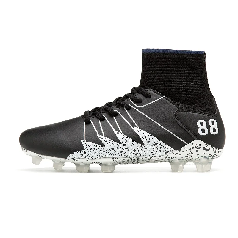 Для мужчин, футбольная обувь для игры вне помещений высокое качество спортивная обувь для тренировок Chuteira Futebol Non-slip футбольные бутсы Детские Футбол сапоги - Цвет: black gray