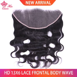 Invisible HD 13x6 Frontal Brazilian Body Wave HD Lace Pre Plucked Frontal Closure 100% Human Hair Transparent Lace Queen Hair