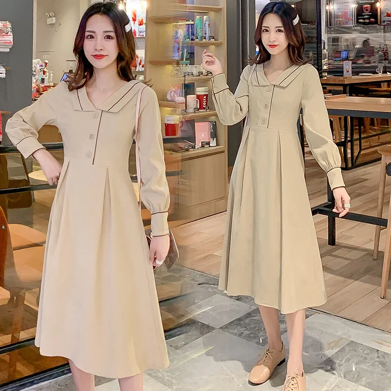 

Autumn Pregnant Women 2019 New Style French Slim Fit by Age Hot Mom Nursing Dress