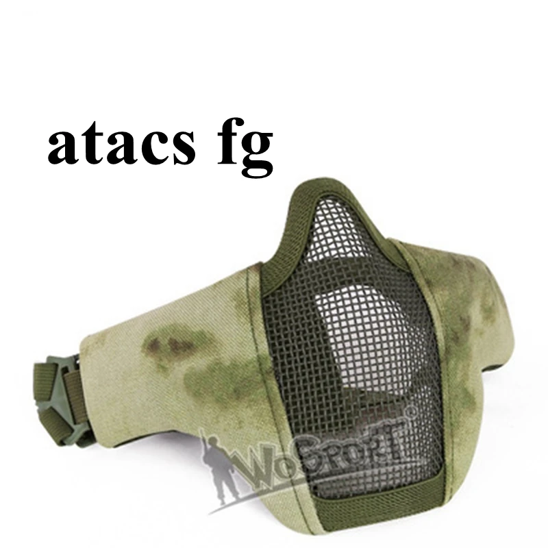 Высококачественная Военная Тактическая Маска армейская страйкбольная стальная сетка маска для стрельбы на открытом воздухе охотничьи Пейнтбольные защитные маски - Цвет: atacs fg
