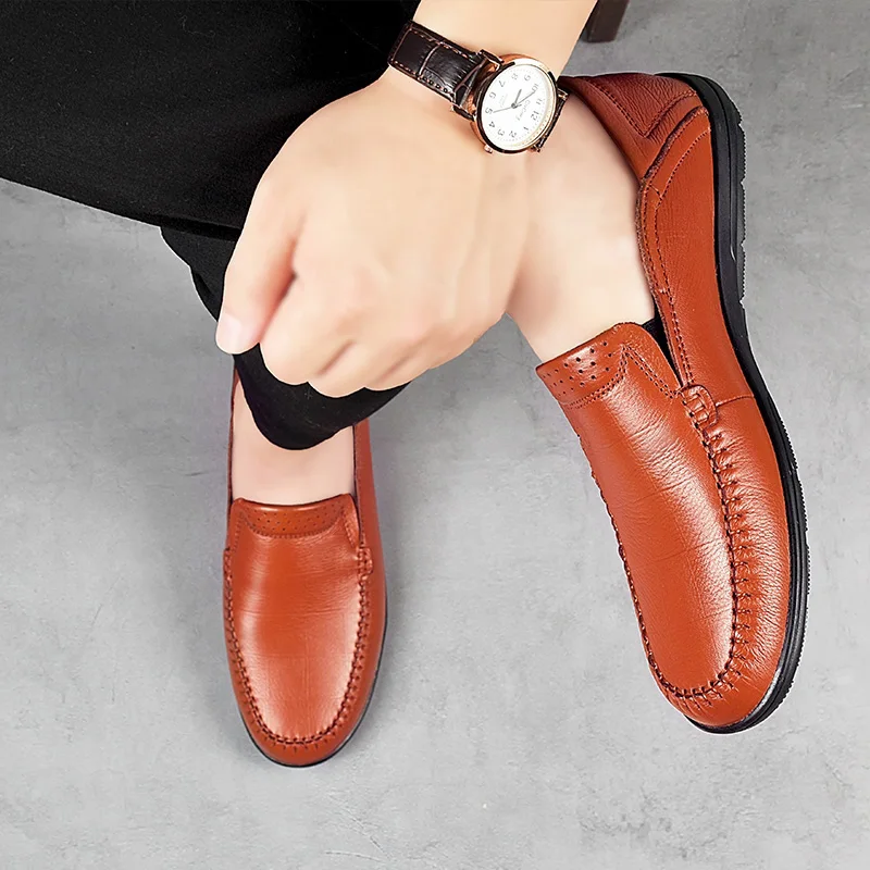 

New British For Male 37-46 Slip On Split Men's Leather Pointed Toe Dress Shoes Business Wedding Loafers Formal Shoes %6024