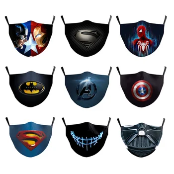 

CE FFP2 Halloween Christmas Cosplay masks Marvel Superman Spiderman Filter Adult Digital Printing Mask Outdoor Anti-dust PM 2.5