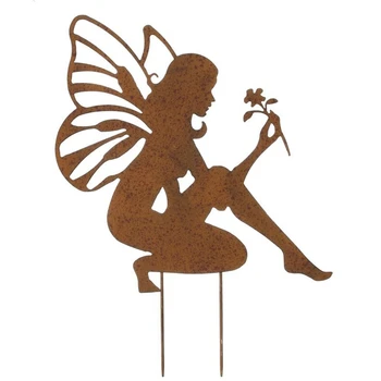 

Garden Decoration Angel Rust Look Garden Stake Made Decoration for Garden Patio Balcony Flower Pot