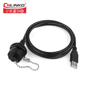 

Cnlinko YU-USB Dual Ports Panel Mount USB2.0 Port Connectors Waterproof Sealed IP67 USB Connector A Type Charging Ports Socket
