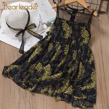Bear leader/платье для девочек; Новинка; Летние повседневные платья для девочек; Вечерние Платья с цветочным рисунком; свадебное платье со шляпой; одежда для детей для пляжного отдыха