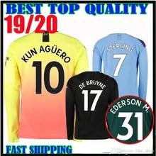 Новинка, футболка с длинным рукавом для взрослых, Футбольная Футболка с изображением Иисуса Де Брюйне, KUN AGUERO MAHREZ G. JESUS/1920