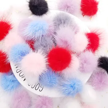 

4cm 5Pcs/Lot Natural Furry Ball For DIY Handmade Children Hair Clip Accessories