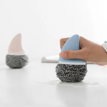 

Handheld Shark Handle Wire Cleaning Brush Dish Pan Bowl Pot Cleaner Scrubbers Home Washing Tools Kitchen Cleaning Accessories
