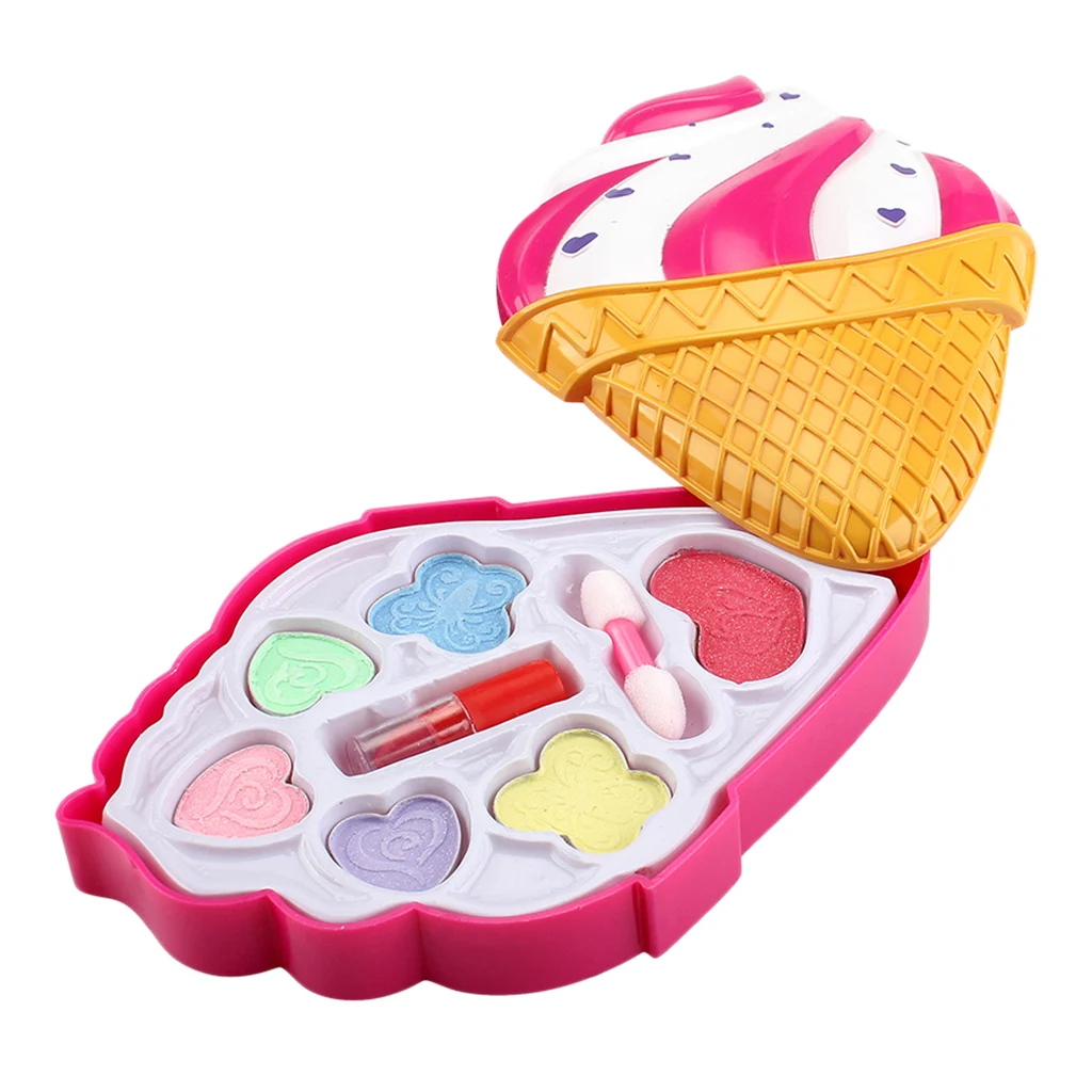 Makeup Kit Pretend Play Toy Kids Princess Make Ups Washable Cosmetic Kits  Kids Gift Set Toys Eyeshadow Lip Gloss 
