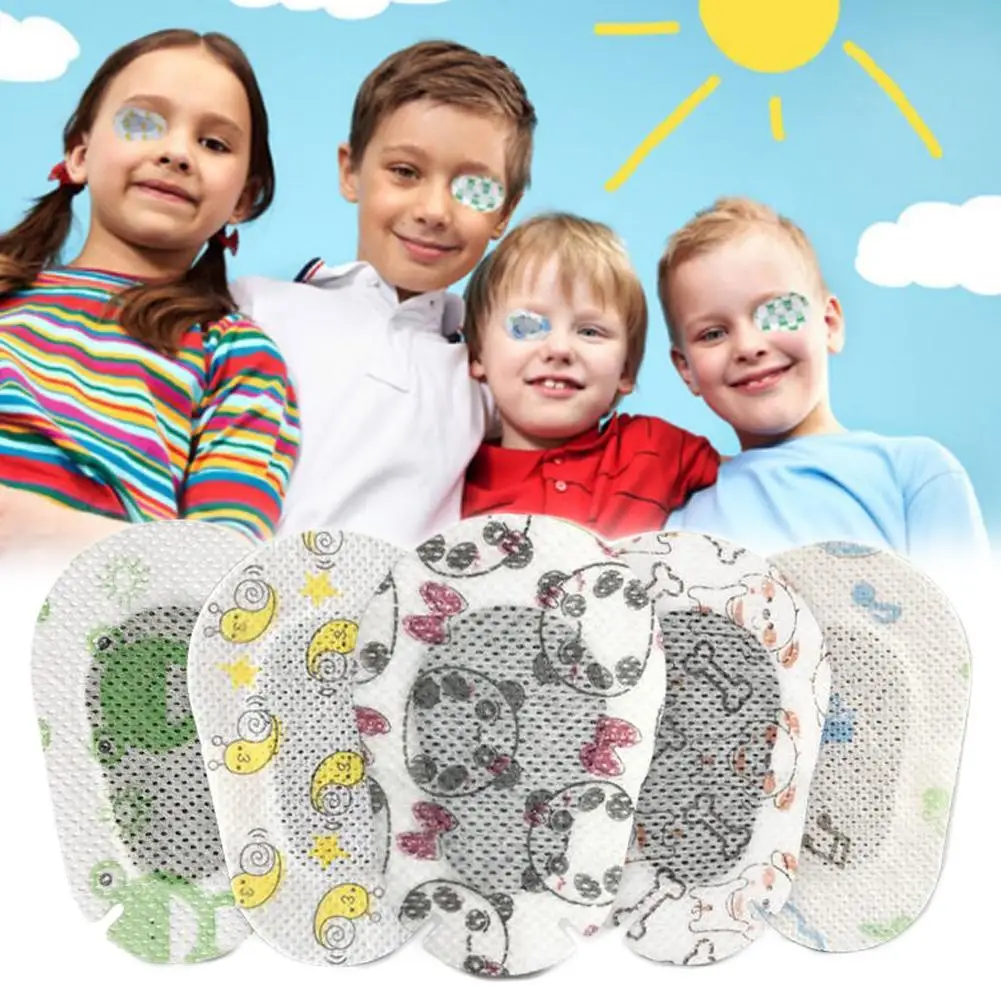 

Cartoon Amblyopia Eye Patches Colorful Child Amblyopia Training Orthoptic Corrected Eyeshade Occlusion Medical Eye Patches 20Pcs