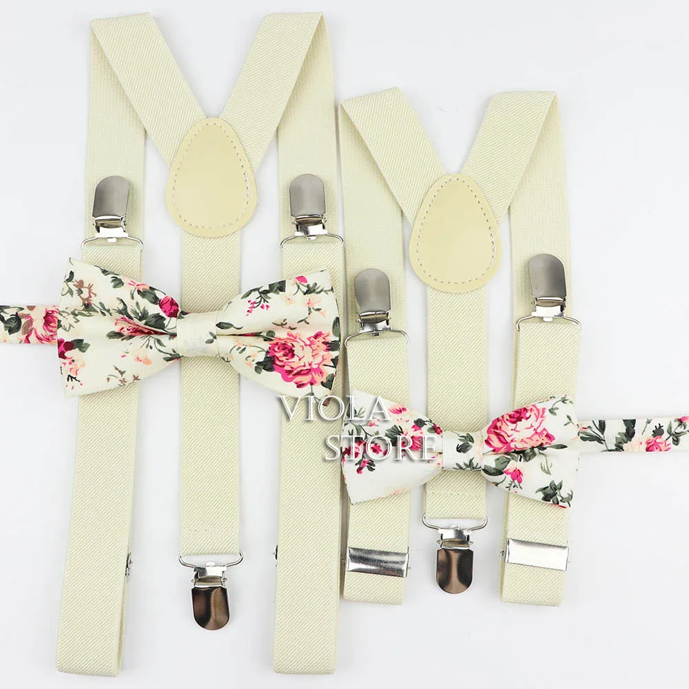 

Men Child Suspender Floral Bowtie Sets Women Kids Party Wedding Navy Y-Back Braces Cotton Butterfly Pants Girl Skirt Accessory