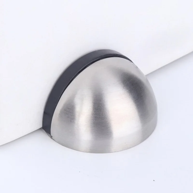 

Door Stopper Stainless Steel Rubber Door Holders Catch Floor Mounted Nail-free Door Stope Non Punching Sticker Hidden