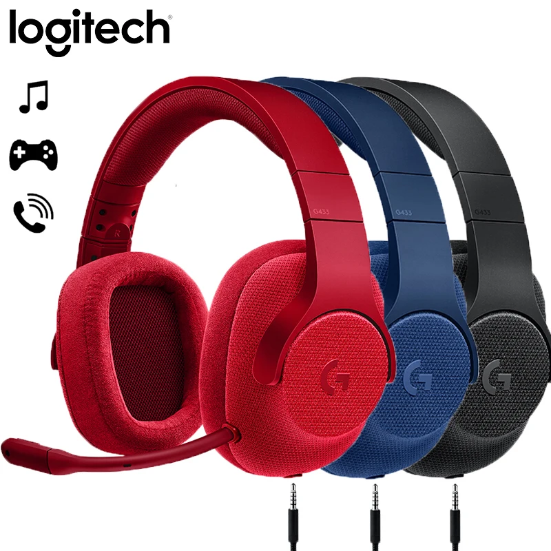 Surround para Todos os Fones de Ouvido com Fio Gamer com Microfone para pc Logitech Surround Gaming Headset 3d Posiçãoal Audio Ps4 Xbox vr G433 7.1