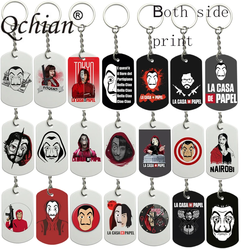 

Latest Key Rings Key Chain la casa de papel money heist Keyring Creative Jewelry Key Chain Keychains gift for TV Fans Friends