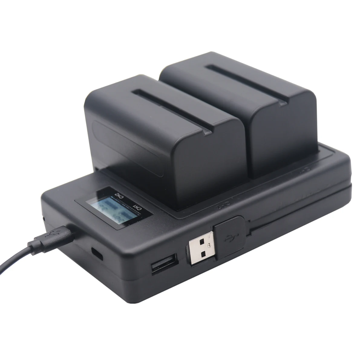 2 шт. NP-F970 NP F970 NP F960 дисплей питания батарея+ ЖК-дисплей USB быстрее двойное зарядное устройство для Sony NP F960 F550 F970 F750 F570 CCD-RV100