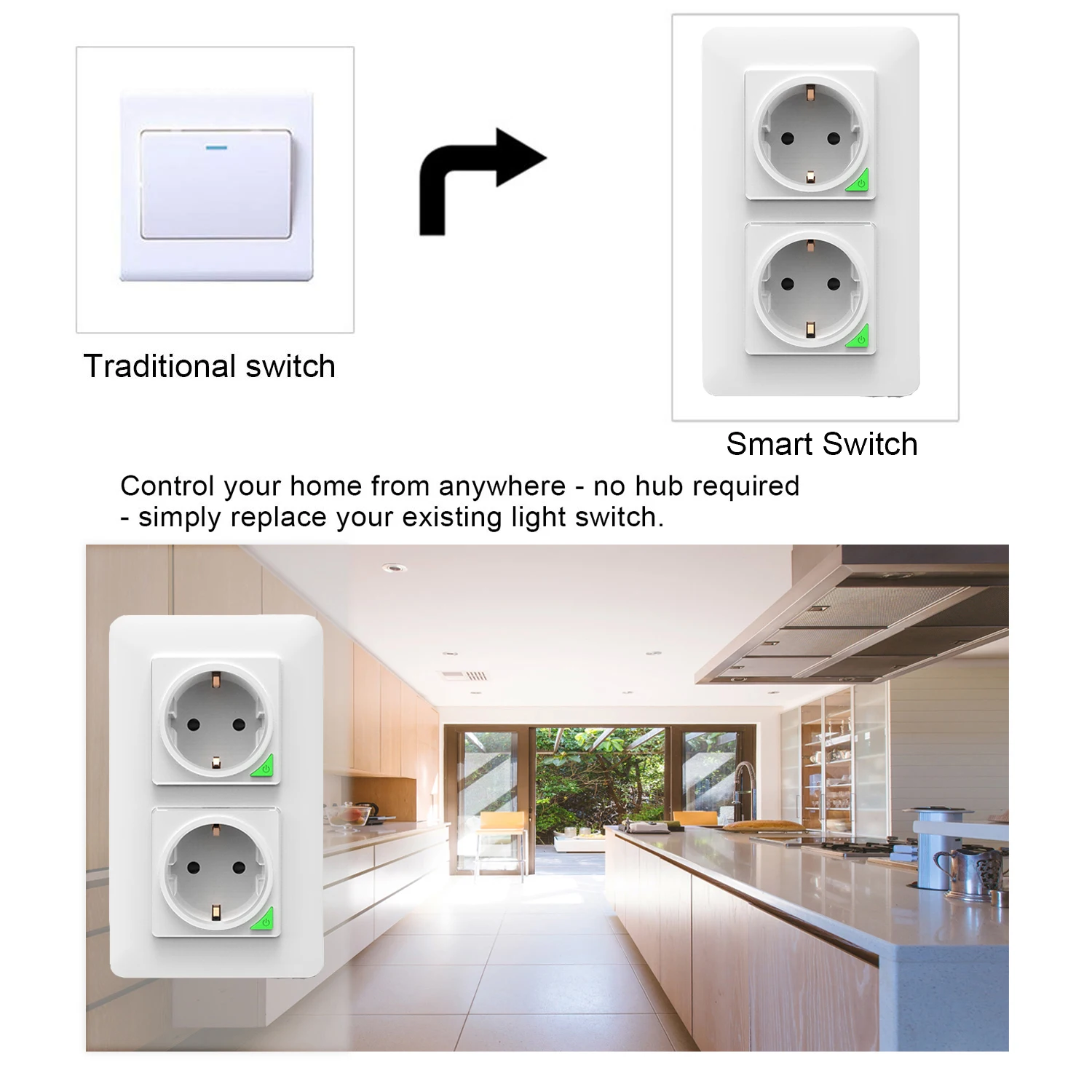 WiFi умная розетка EU DE Съемная от стены пластина Smart Life Tuya приложение Управление работает с Alexa Echo Google Home