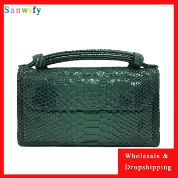 

Genuine Leather Wallet Women Green Purses Snake Sexy Coin Purse Card Holder Wallets Female Classic Clutch Money Bag