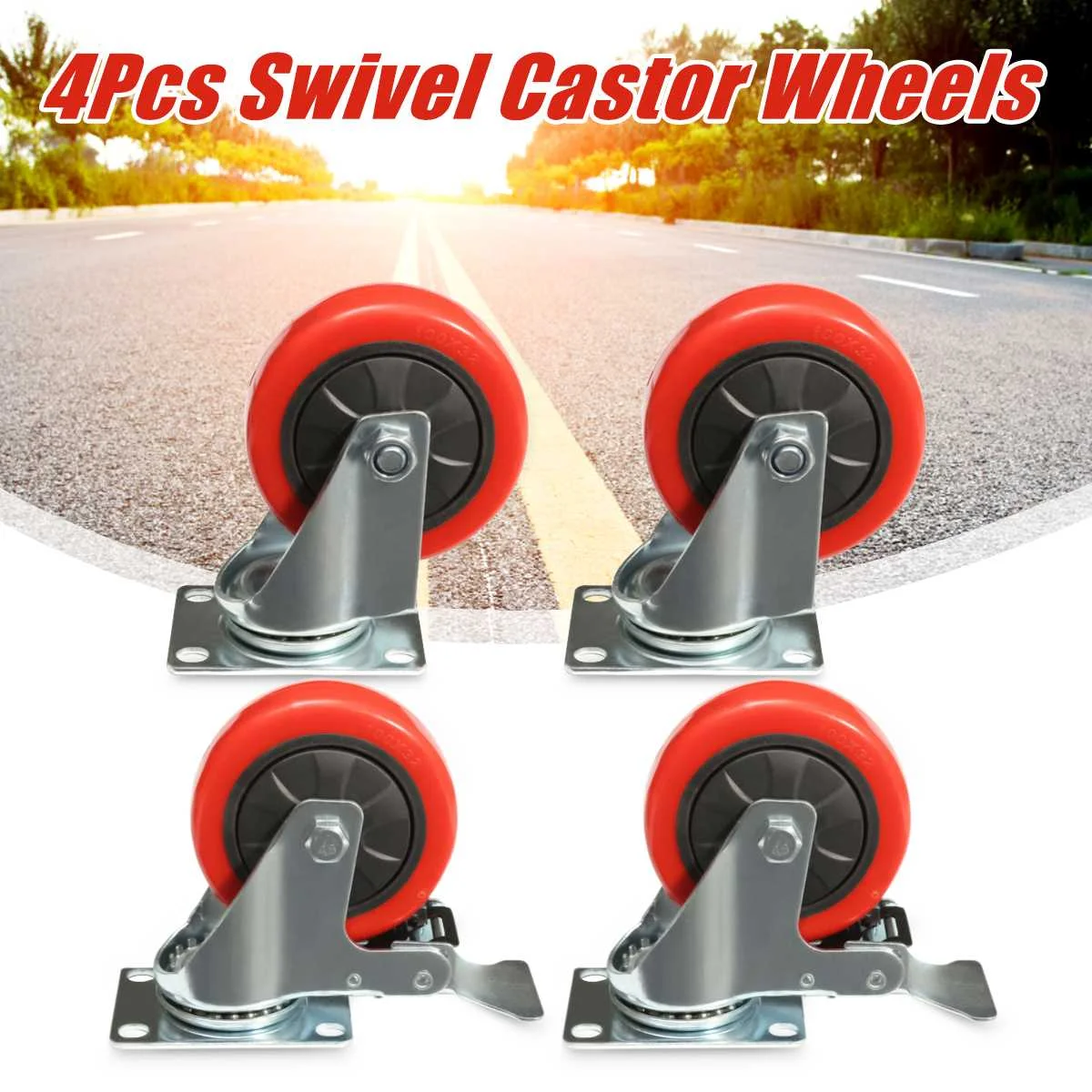 

4pcs Heavy Duty Swivel Wheels Furniture Office Chair Casters Wheels Replacement Casters Kits for Trolley Wheels