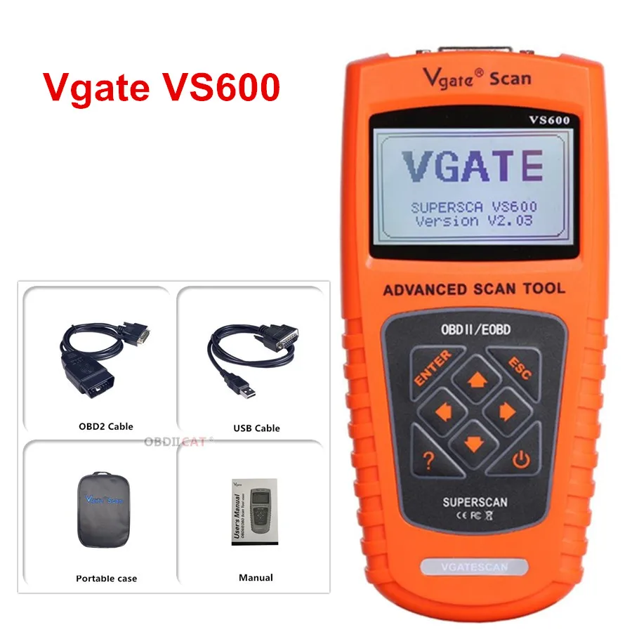 10 шт./лот оригинальный Vgate VS600 OBD2 сканер автомобильный диагностический инструмент