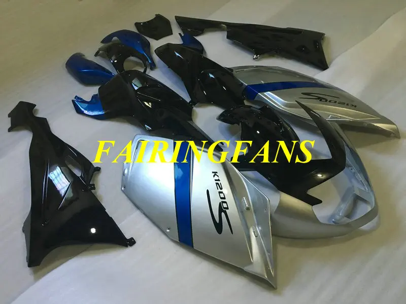 Комплект обтекателей для мотоцикла K1200S 05 06 07 08 K 1200S K1200 2005 2006 2007 2008 ABS серебристый черный Обтекатели кузова+ подарки BA11