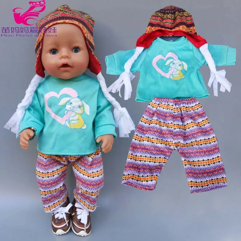 17 дюймов кукла футболка штаны и шапочка для Reborn Baby Doll девочек 18 American ОГ девушка
