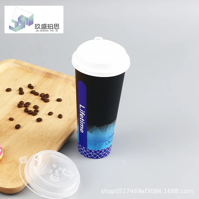 

Factory for Disposable Plastic Cup Film Label Milk Tea Cup Creative Fruit Dessert Beverage Cup Custom-made One Wholesale