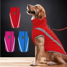 Светоотражающая водонепроницаемая одежда, одежда с высоким горлом, комбинезон для маленьких и больших собак, плащ-дождевик, теплые куртки, зимняя одежда для домашних животных, XL-6XL