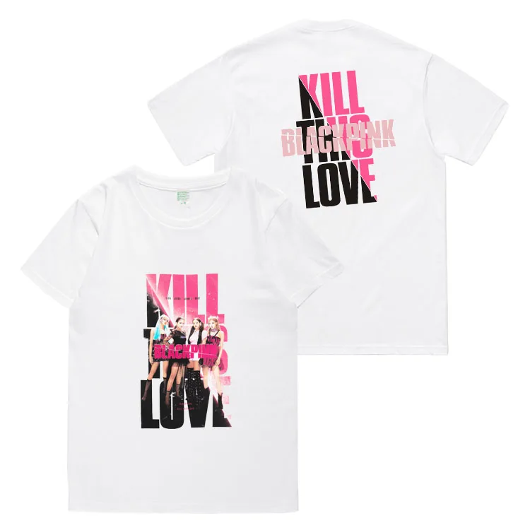 Черная розовая концертная Kpop CHAPTER1 летняя Новинка Harajuku крутая футболка с принтом короткий рукав для женщин и мужчин частная сценическая хлопковая футболка - Цвет: TX03