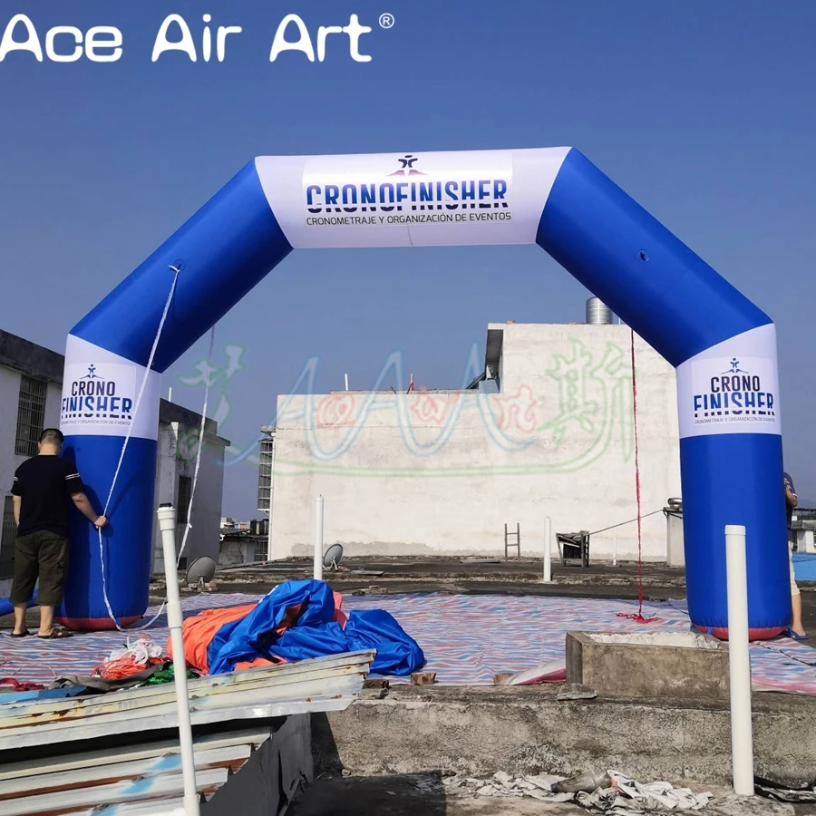 Cheapest Angle Arch Balloon Inflatable Billboard Archway In Blue and White With /Event On Sale