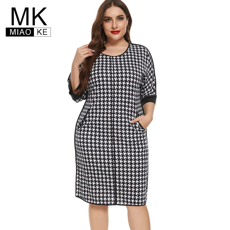 2020 Fall womens Long sleeves Printed Dress fashion Ladies Retro party elegant Plus Size dresses Women Clothing 4XL 5XL 6XL
