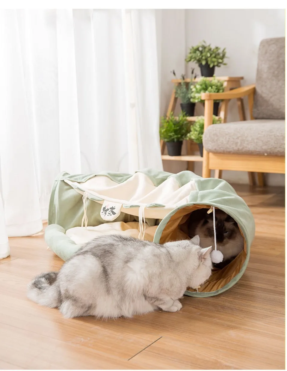 white paw dog toy Pet Cats Tunnel Toy Interactive Play Toy Mobile Collapsible Ferrets Rabbit Bed Tunnels Tube Indoor Toys Kitten Exercising Produc cat toys