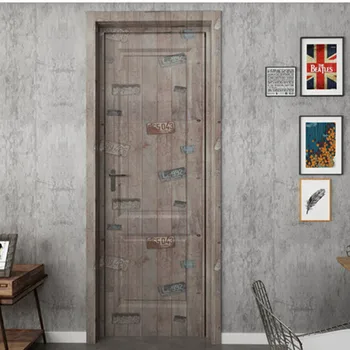 

Personality Vinyl Wood Stickers for Door Living Room Bedroom Home Decor DIY Waterproof Wallpapers Art Murals Decals deursticker