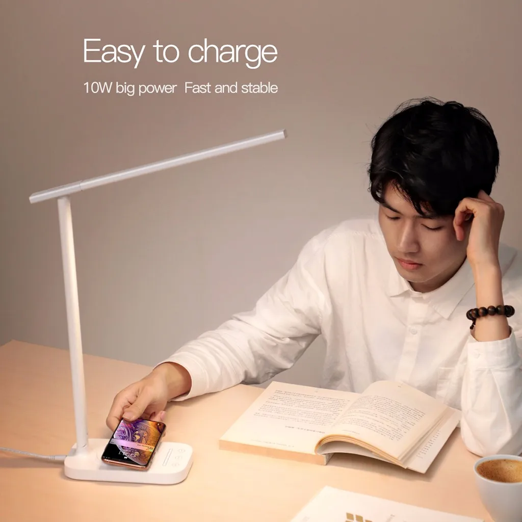 

Baseus Lamp Qi Wireless Charger Foldable Desk LED Light Fast Wireless Charging
