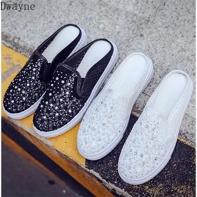 Новинка 2019 года Летние сетчатые дышащие тапочки на плоской подошве | Обувь