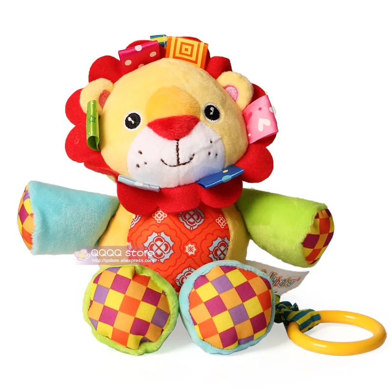Детские мягкие игрушки, музыкальные плюшевые мягкие животные, развивающие игрушки для детей, детская коляска, детская кроватка, подвесная, удобная кукла, подарок, милый - Цвет: Lion