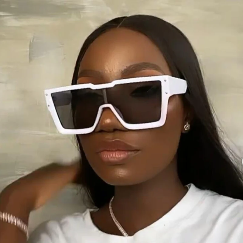 Gafas de sol blancas de gran tamaño para mujer, lentes de diseño Vintage de acetato, de marca de lujo de calidad, con montura grande - AliExpress Accesorios para ropa