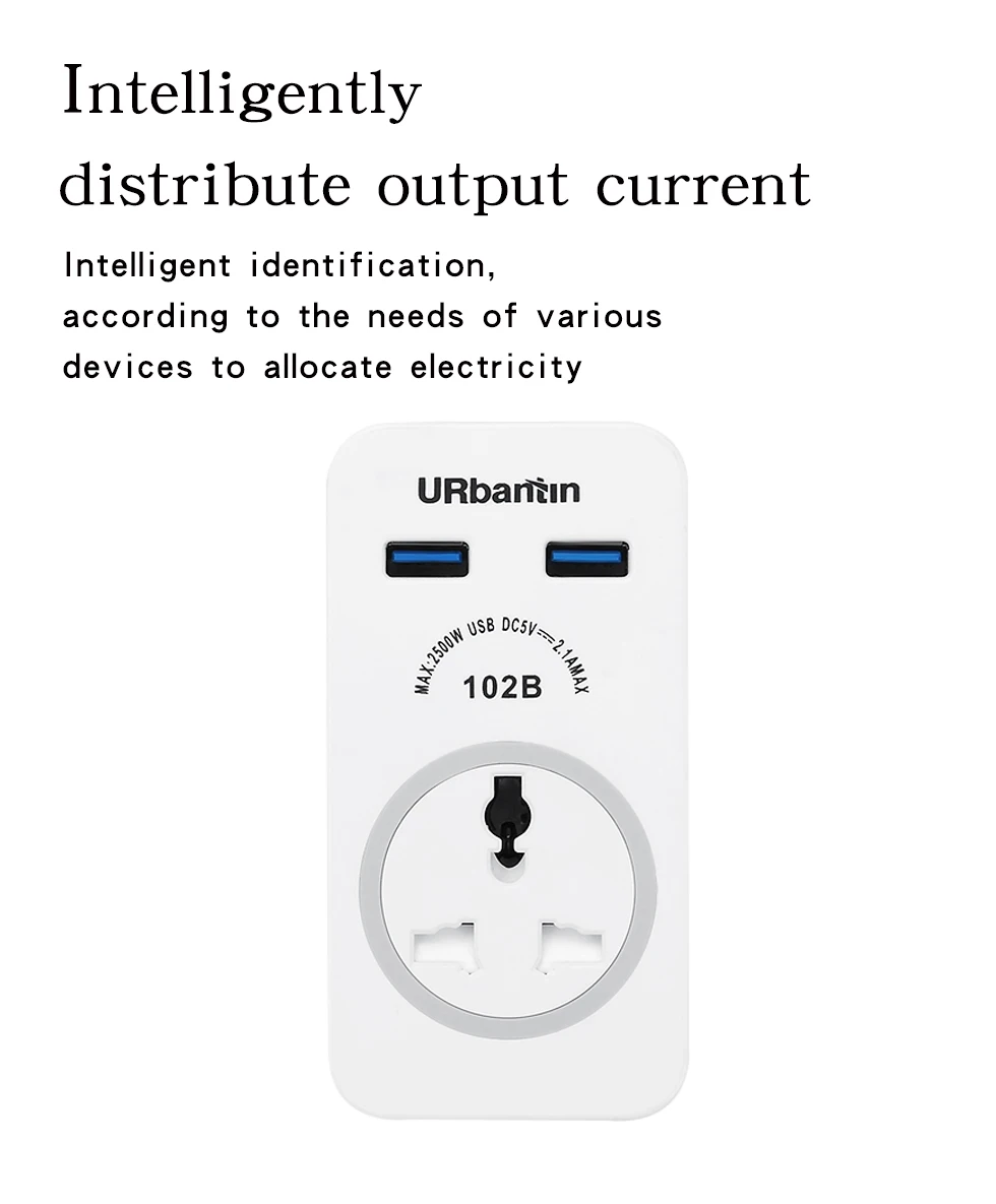 1AC розетки 2 USB выхода мощность полосы Смарт USB гнездо быстрой зарядки с британским адаптером мини Домашняя электроника