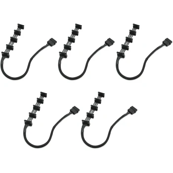 

New Arrival-5PCS/Lot 4Pin 18AWG IDE Molex 1 to 5 SATA Seria SATA Power Cable Adapter Splitter Cables 40cm for PC Server