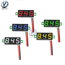 0,28 дюймов светодиодный цифровой вольтметр постоянного тока 0-100 в 2,5-30 в измеритель напряжения мобильный тестер напряжения детектор красный зеленый синий желтый белый